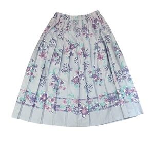 VTG Soft & Lightweight Purple Pleated Floral Skirt Sz L